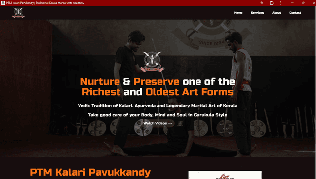 PTM Kalari Website